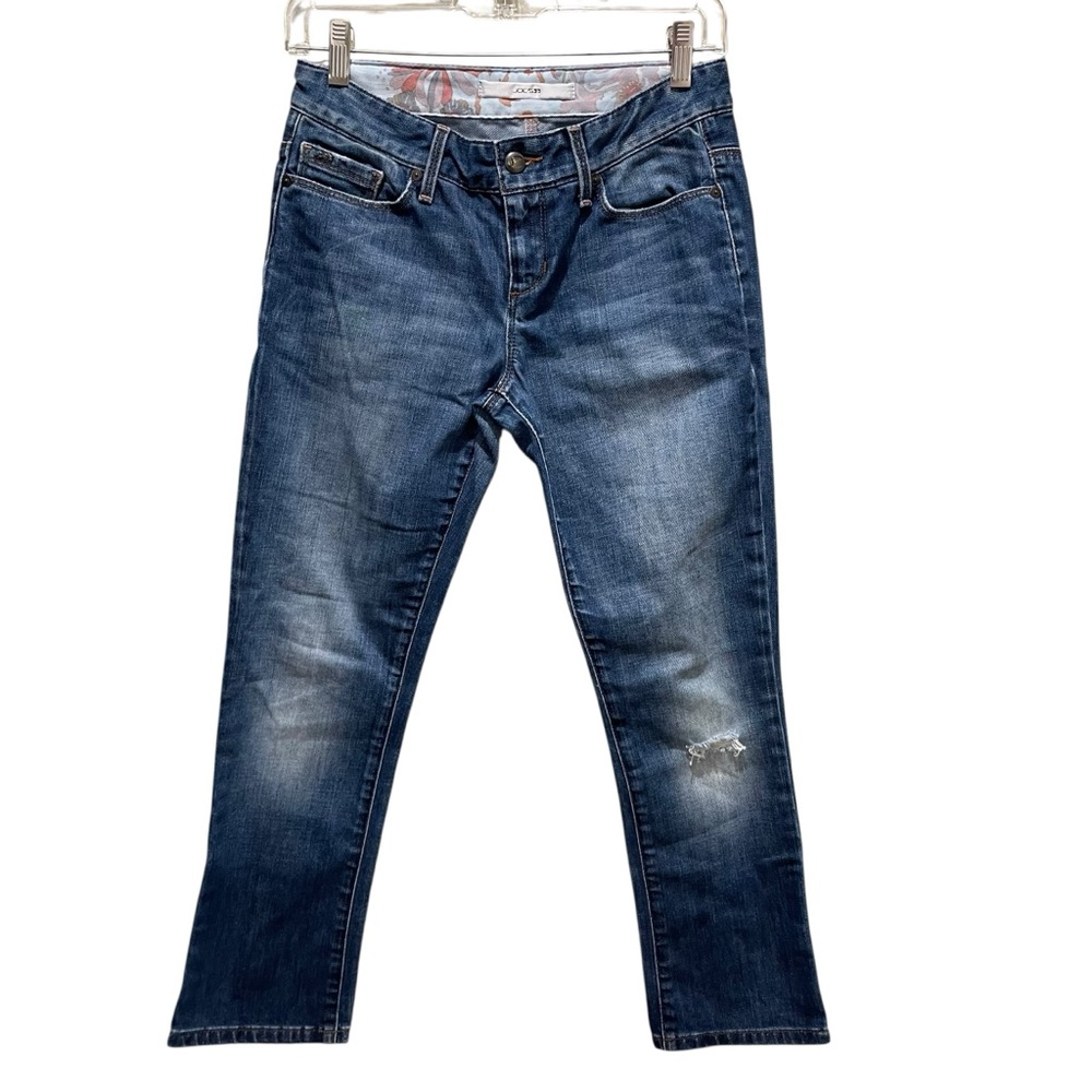 JOE’S Jeans Cropped Ex Lover Blue Women Size 24 Distressed Raw Hem